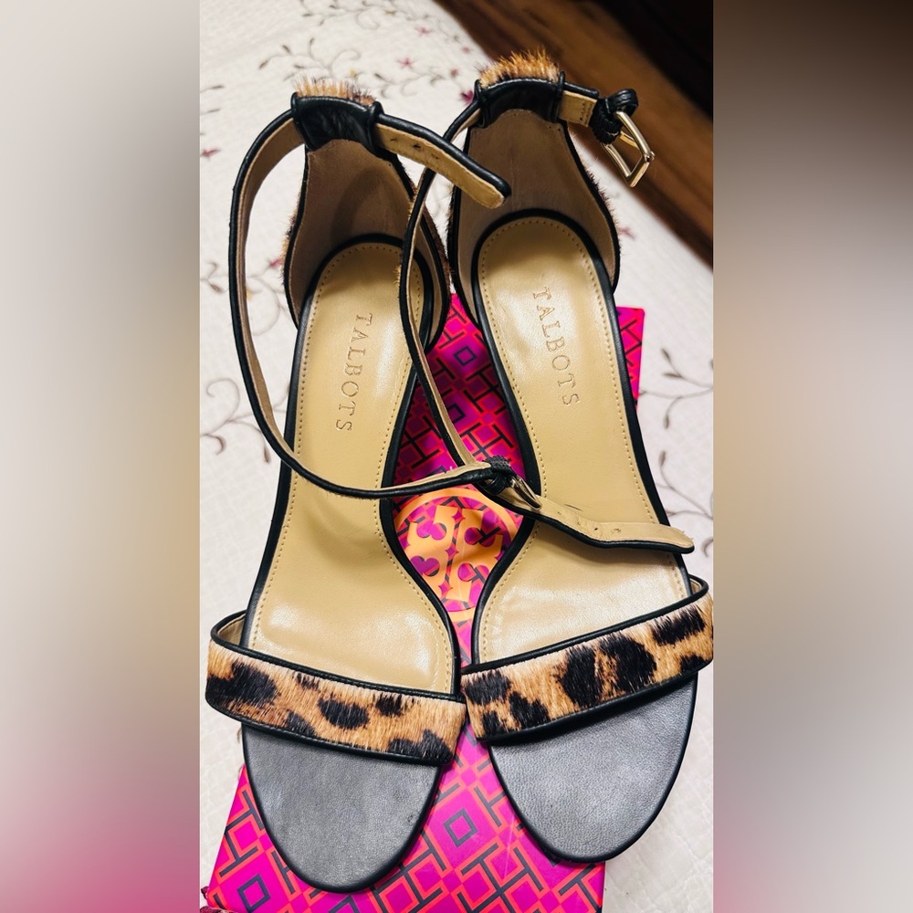 Talbots Black and Tan Leopard Heels..Brand new never worn!